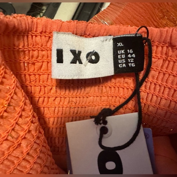 NWT RIXO Paris Silk Mini Dress in Orange Lily Metallic Coral size US 12 - Picture 8 of 8